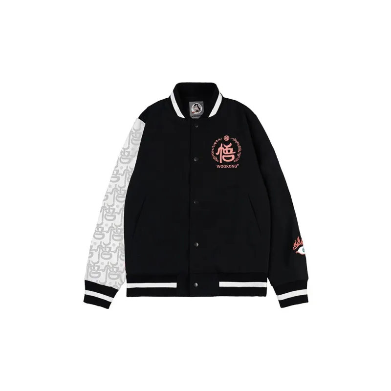 WOOKONG FW20 Baseball Jacket Men's Black Red-1
