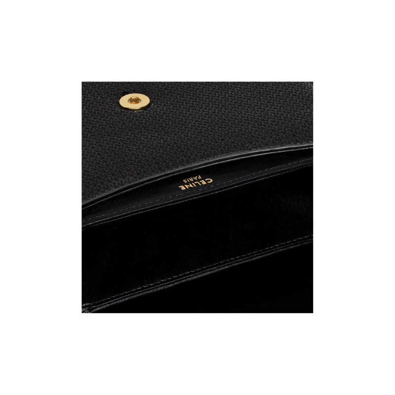 CELINE Triomphe Sheepskin Shoulder Bag Crossbody Bag Mini Women's Black-3