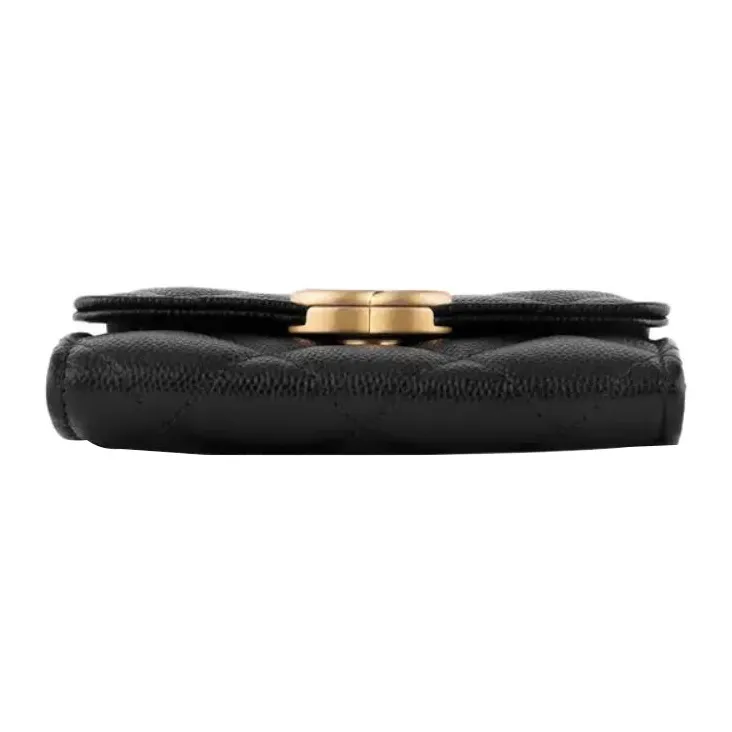 CHANEL Grain Embossed Calfskin Coin Purse, Clutch, Shoulder Bag, Crossbody Bag Women's Black-4