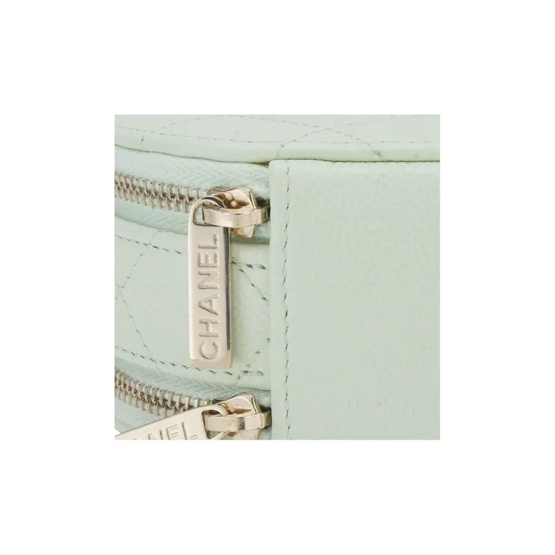 CHANEL Calfskin Round Bag, Handbag, Shoulder Bag, Crossbody Bag Women's Light Green-4