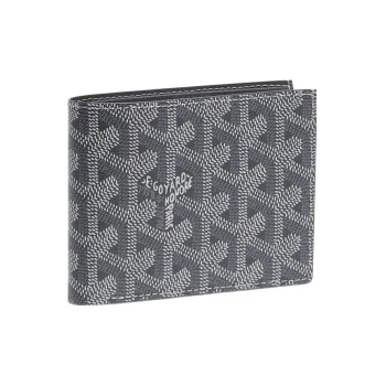 GOYARD SAINT FLORENTIN Canvas With Leather Wallet Unisex Gray