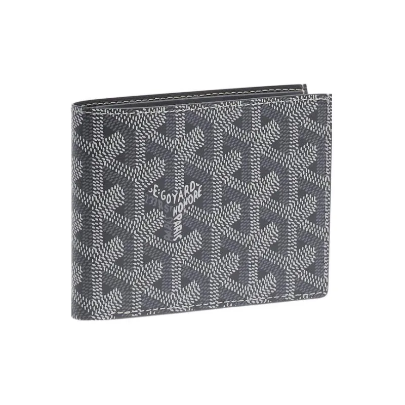 GOYARD SAINT FLORENTIN Canvas With Leather Wallet Unisex Gray-0