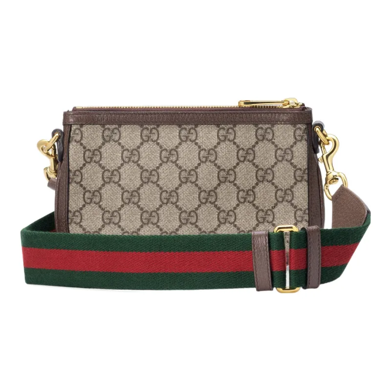 GUCCI Blondie Leather Paneled Canvas Crossbody Bag, Shoulder Bag Women's-3