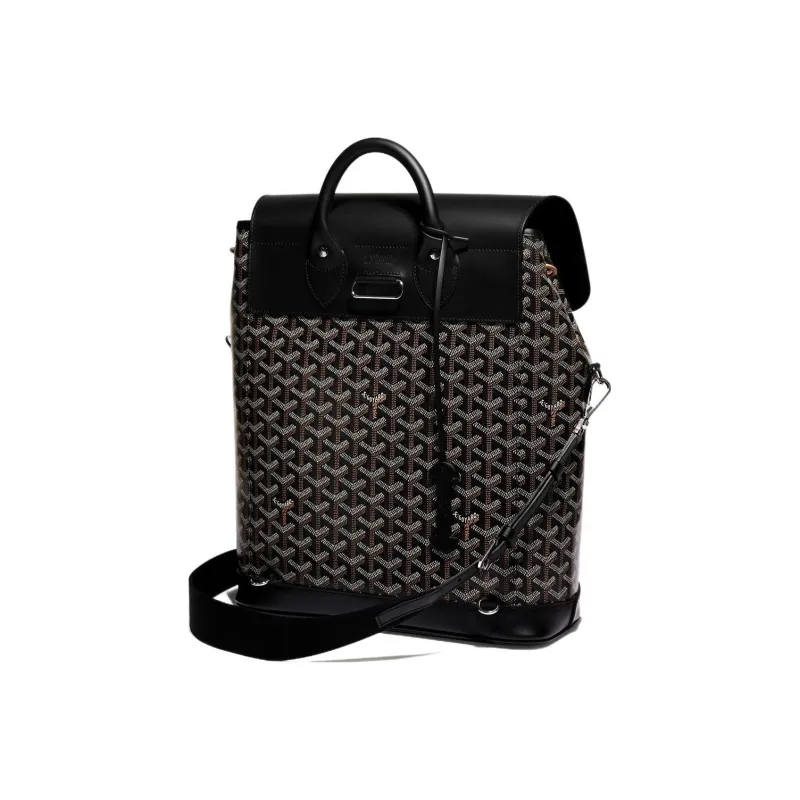 GOYARD Alpin Canvas With Leather Backpack Medium Size Unisex Black-1
