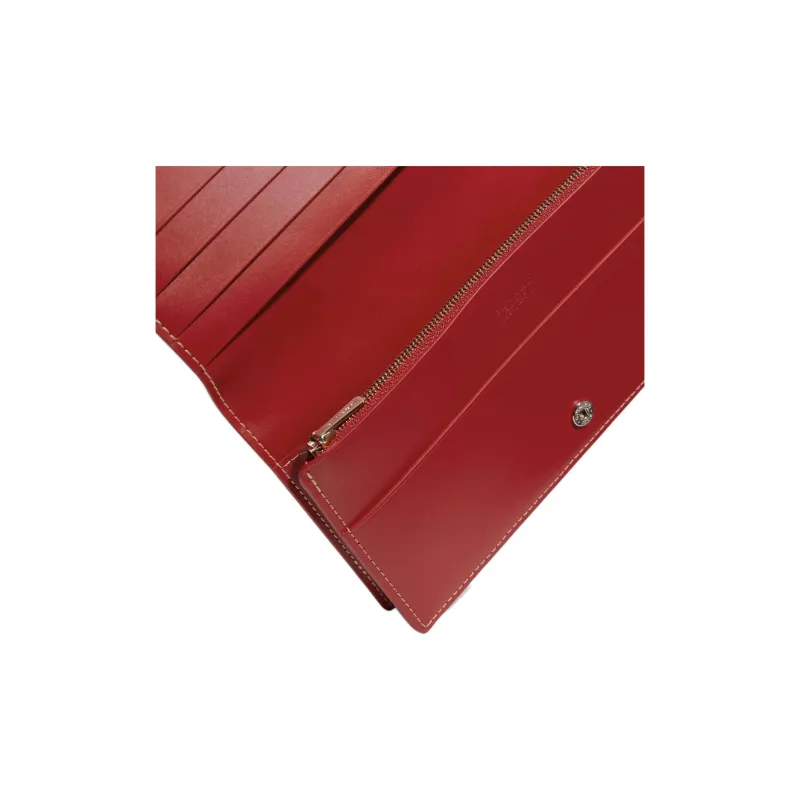 GOYARD RICHELIEU Canvas With Leather Wallet Unisex Red-2