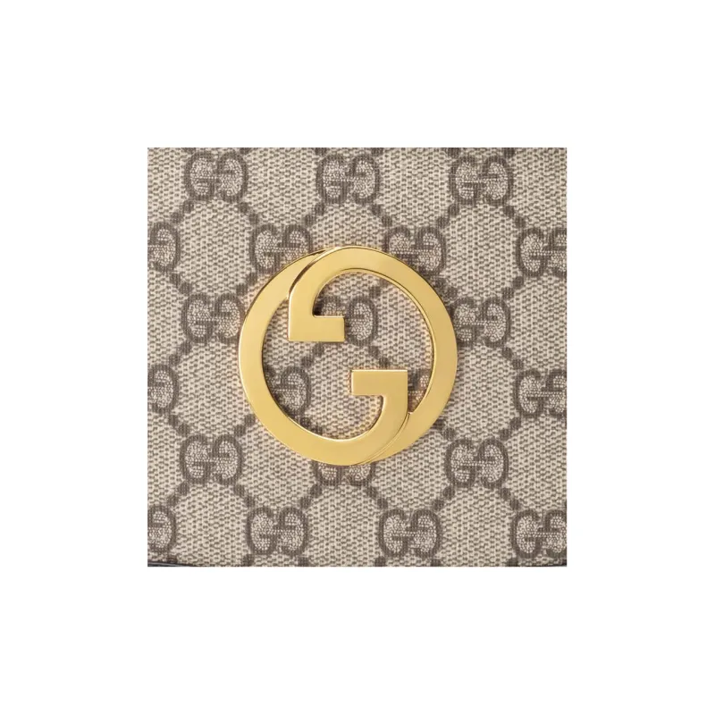 GUCCI Blondie Leather Paneled Canvas Crossbody Bag, Shoulder Bag Women's-7