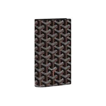 GOYARD SAINT-LAMBERT Canvas With Leather Cell Phone Pouch Wallet Men's Black