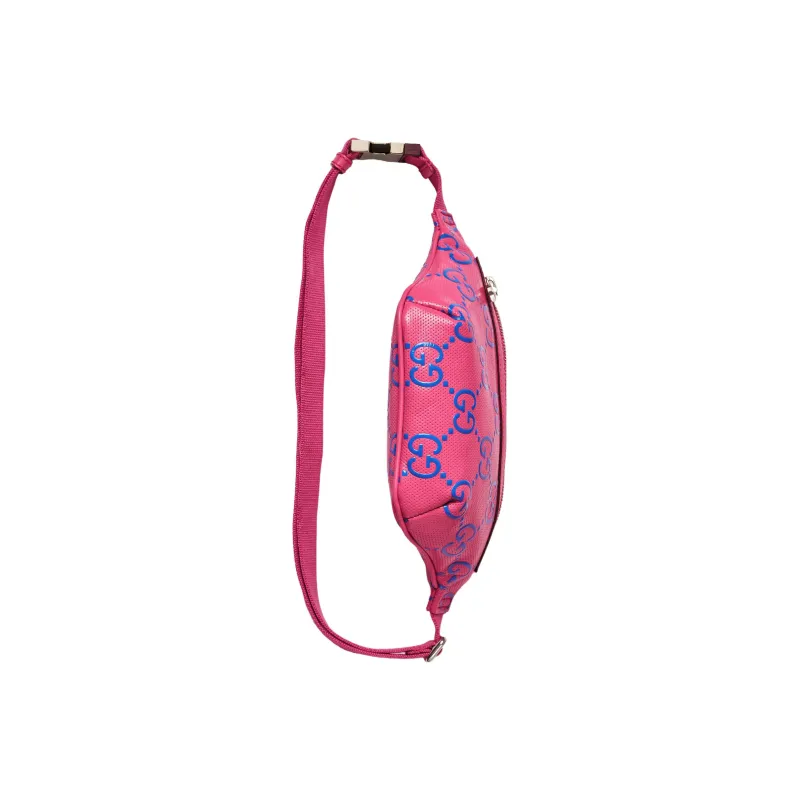 GUCCI Leather One Shoulder Crossbody Bag Sling Bag Fanny Pack Small Size Men's Pink-5