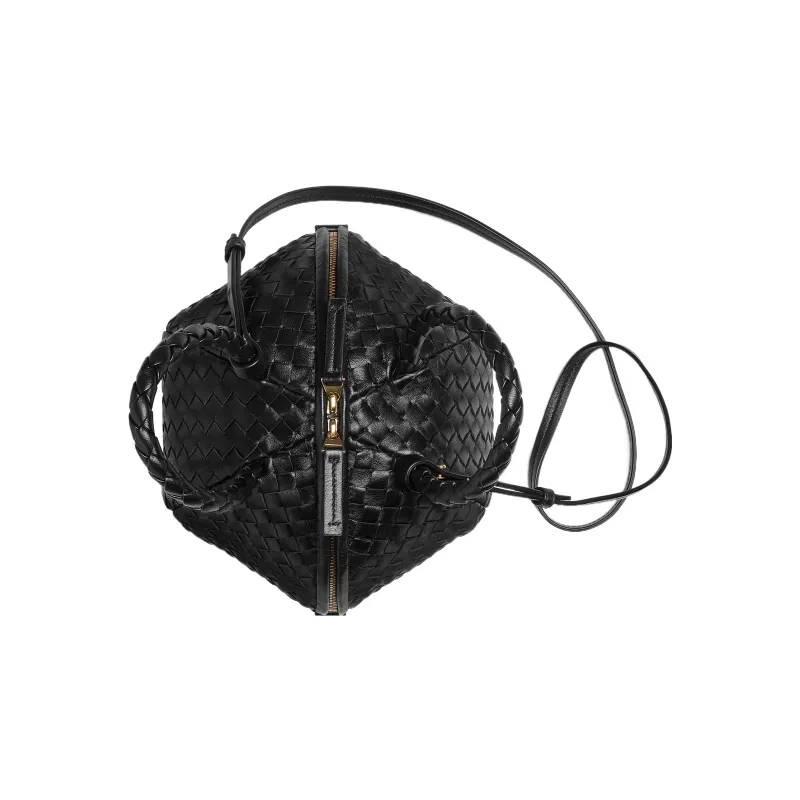 Bottega Veneta Sheepskin Handbag Small Size Women's Black-2