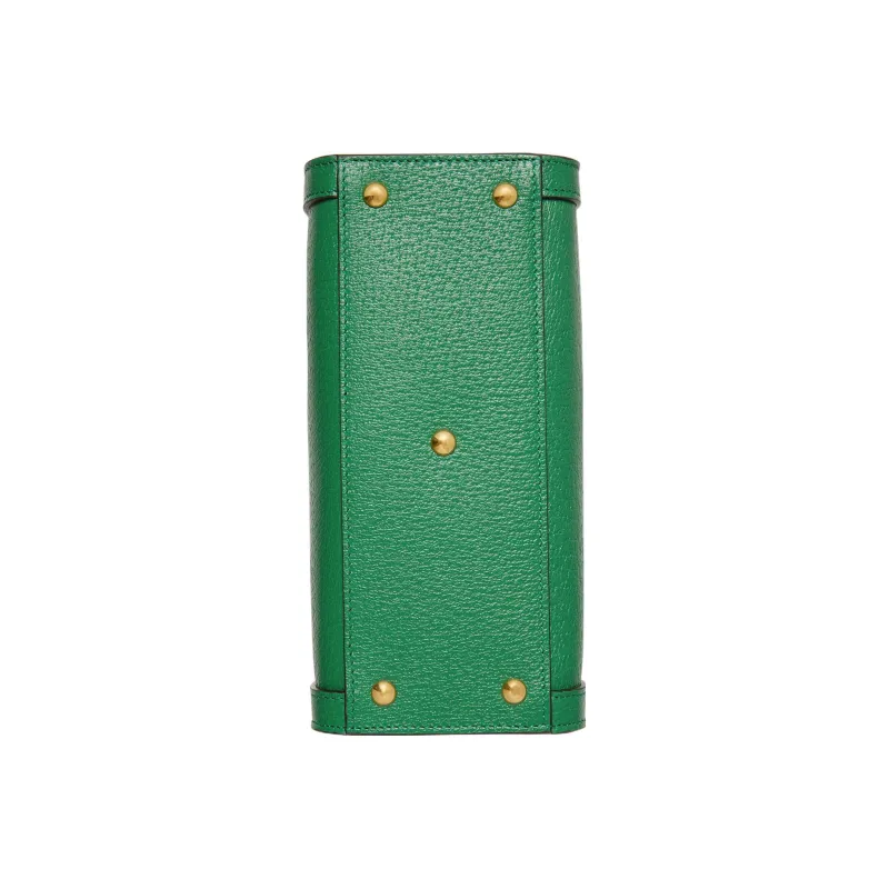 GUCCI Diana Leather Tote Bag Shopping Bag Shoulder Bag Handbag Mini Women's Green-9