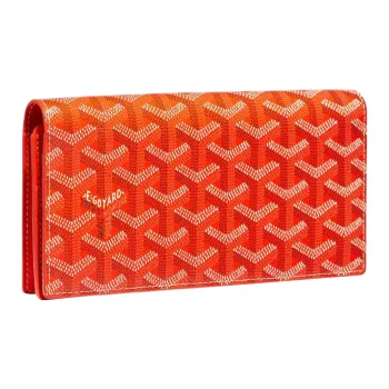 GOYARD RICHELIEU Canvas With Leather Wallet Unisex Orange