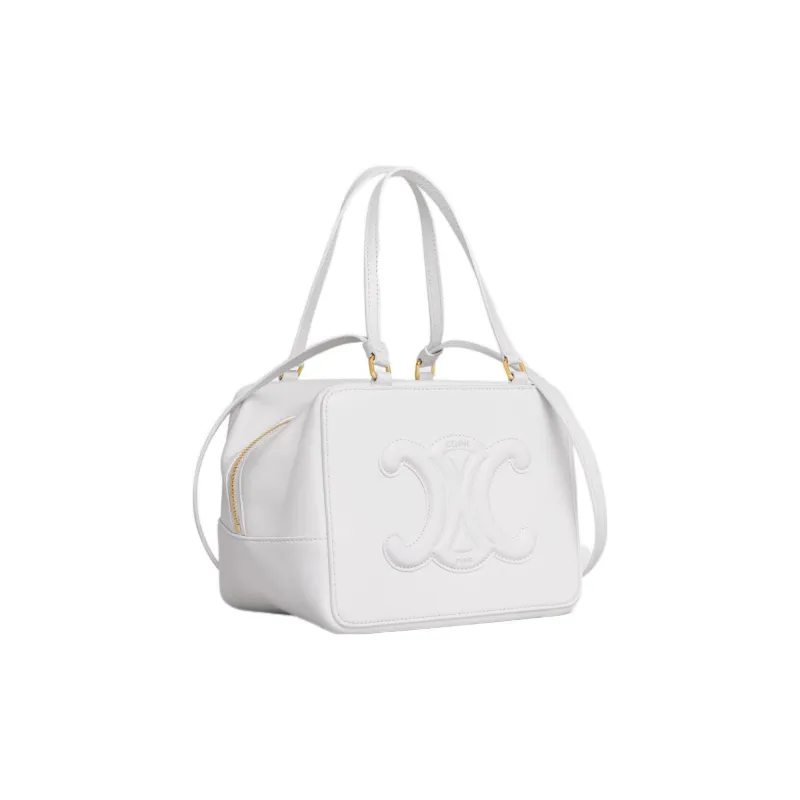 CELINE Smooth Cow Leather Shoulder Bag Crossbody Bag Handbag Women's Arctica White-1