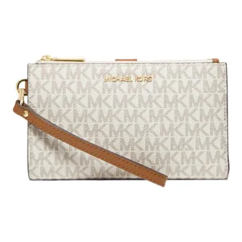MICHAEL KORS Adele Leather Cell Phone Pouch Clutch Wallet Women's Vanilla White
