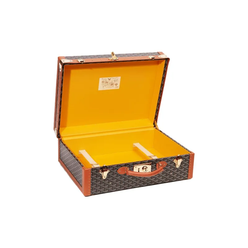 GOYARD Grand Hôtel Canvas With Leather Hard Case Handbag Unisex Brown-2