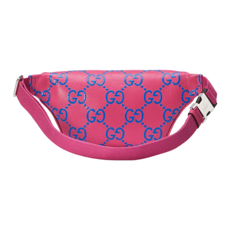 GUCCI Leather One Shoulder Crossbody Bag Sling Bag Fanny Pack Small Size Men's Pink-2
