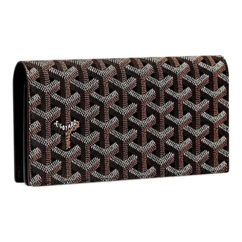 GOYARD RICHELIEU Canvas With Leather Wallet Unisex Black