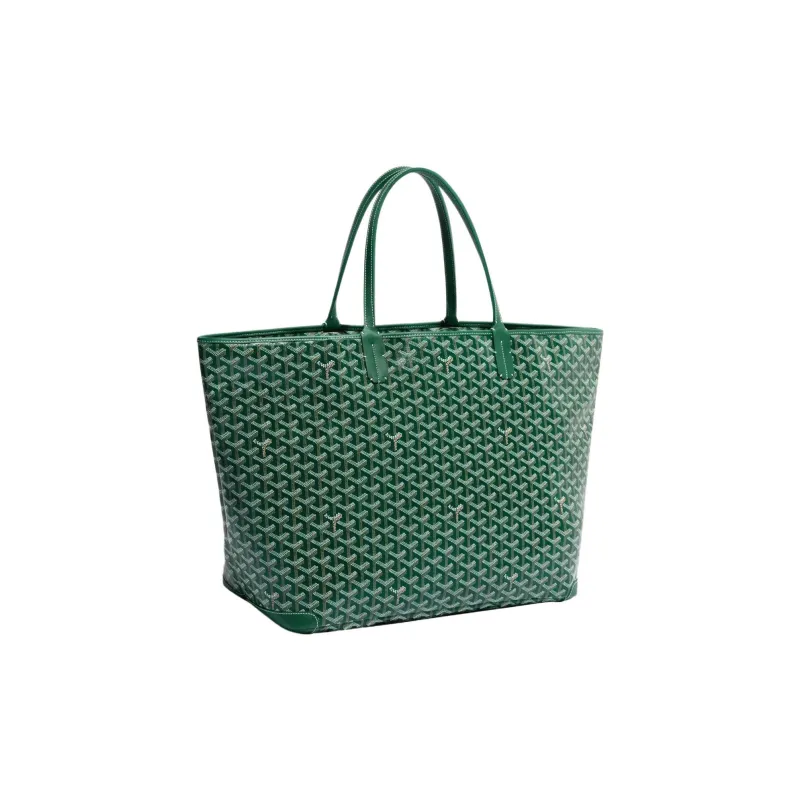 GOYARD Artois Canvas With Leather Tote Bag Shopping Bag Shoulder Bags Handbags Large Size Unisex Green-1