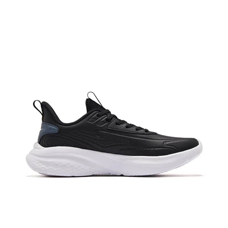 Erke Anti Slip Wear Resistant Low Top Sprint Running Shoes Men's Black White-1