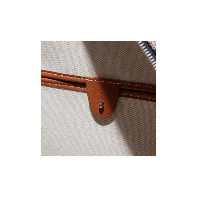 GOYARD Artois Canvas With Leather Tote Bag Shopping Bag Shoulder Bags Handbags Large Size Unisex Brown-3