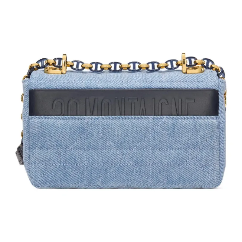 DIOR Caro Denim Crossbody Bag Shoulder Bag Women's Blue-4