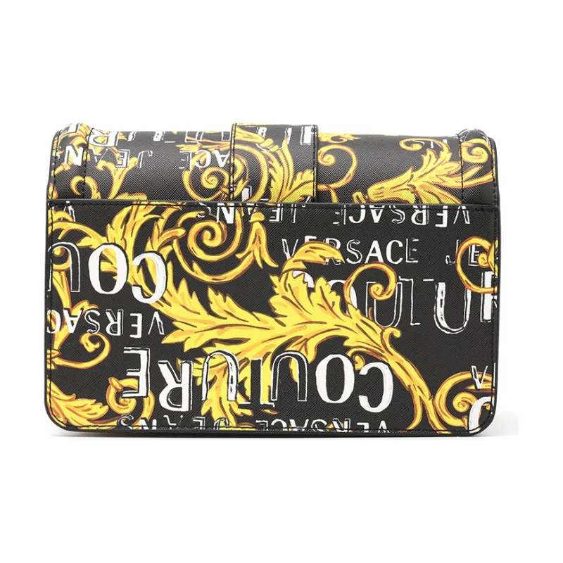 VERSACE JEANS COUTURE Artificial Leather Shoulder Bag, Crossbody Bag Medium Size Women's Black-2