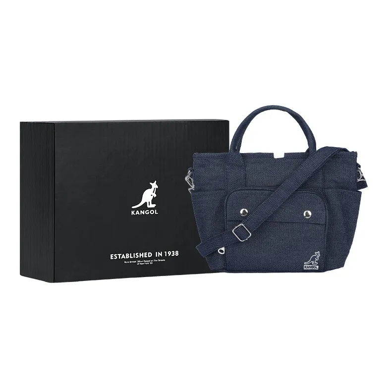 KANGOL Canvas Canvas Bag Dumpling Bag Crossbody Handbag Medium Size Women's Black-5