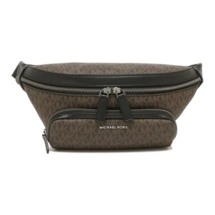 MICHAEL KORS Coated Canvas Triangle Bag Crossbody Bag Fanny Pack Small Size Women's Brown-0