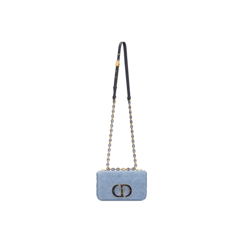 DIOR Caro Denim Crossbody Bag Shoulder Bag Women's Blue-3