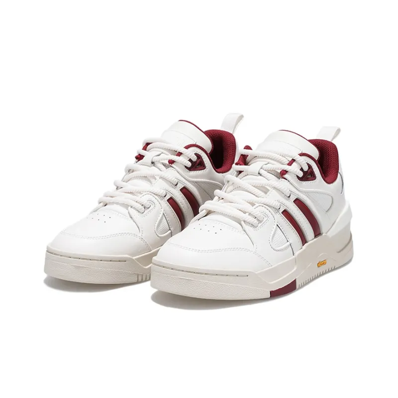 Palladium Low Top Skateboard Shoes Women's White Red-1