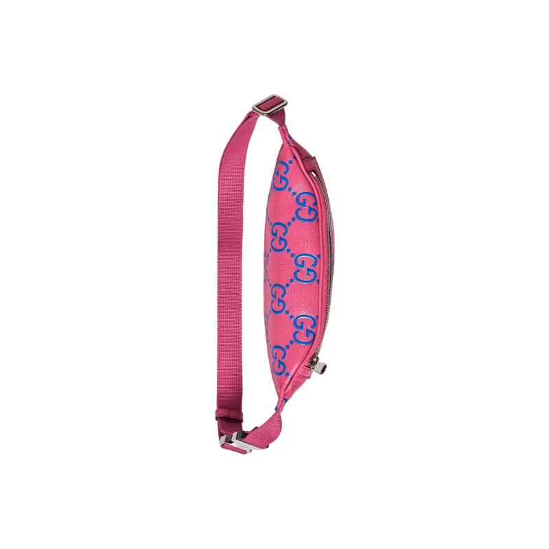 GUCCI Leather One Shoulder Crossbody Bag Sling Bag Fanny Pack Small Size Men's Pink-3