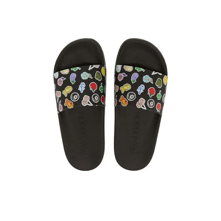 JW Anderson Rubber Sole Quiet Slide Slippers Men's Black-4