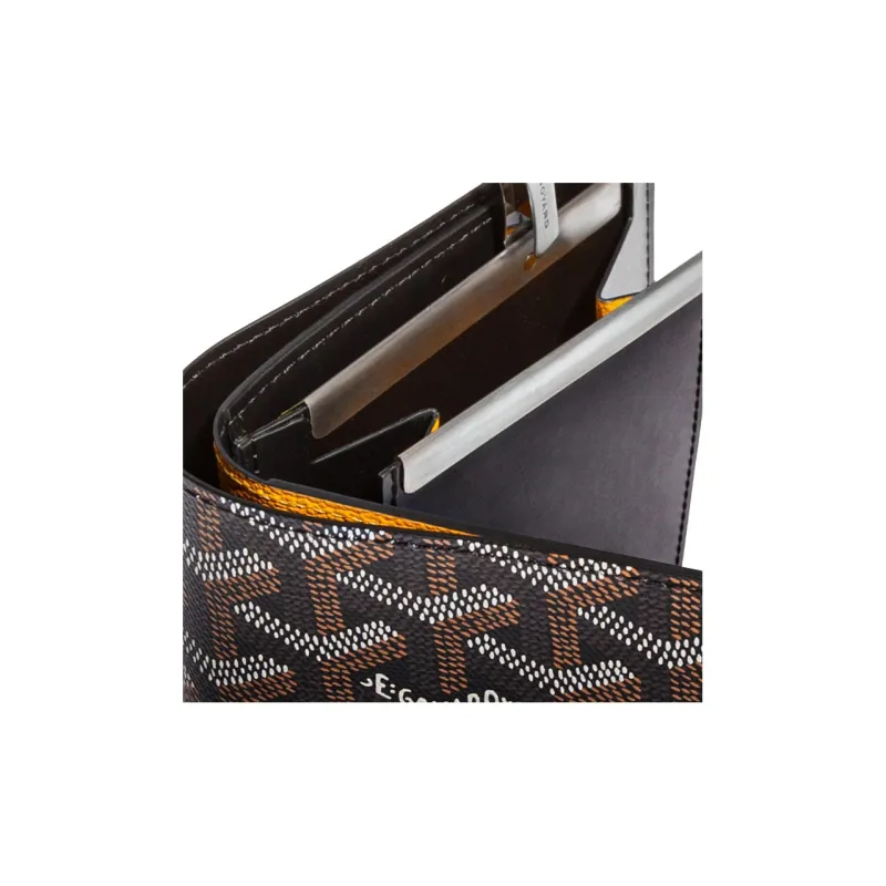 GOYARD SAINT FLORENTIN Canvas With Leather Wallet Unisex Black-2