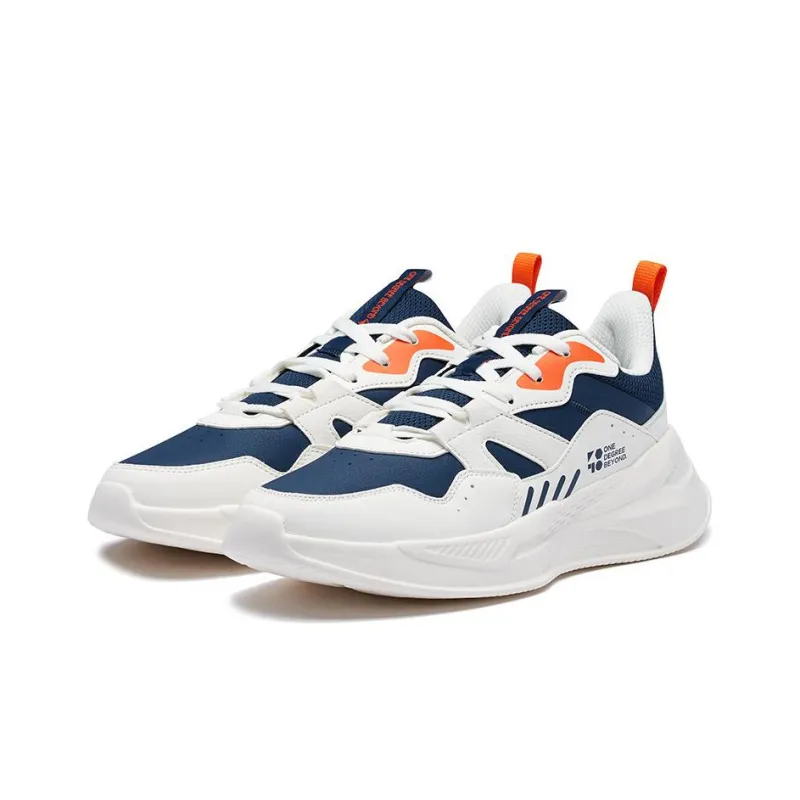 361° Anti Slip Wear Resistant Low Top Sports Casual Shoes Men's White Blue Orange-2
