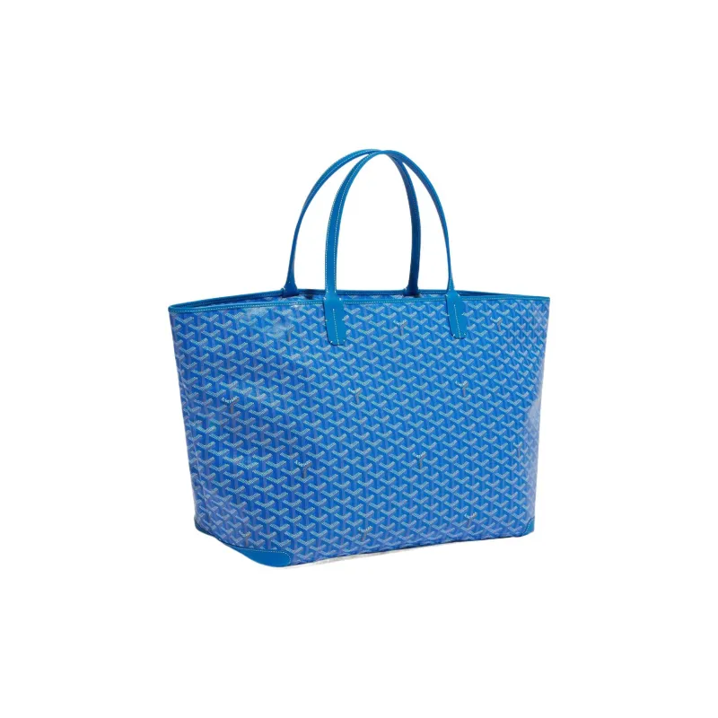 GOYARD Artois Canvas With Leather Tote Bag Shopping Bag Shoulder Bags Handbags Large Size Unisex Blue-1