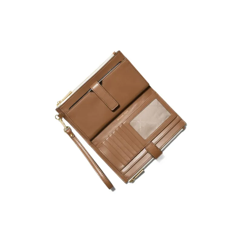 MICHAEL KORS Adele Leather Cell Phone Pouch Clutch Wallet Women's Vanilla White-4