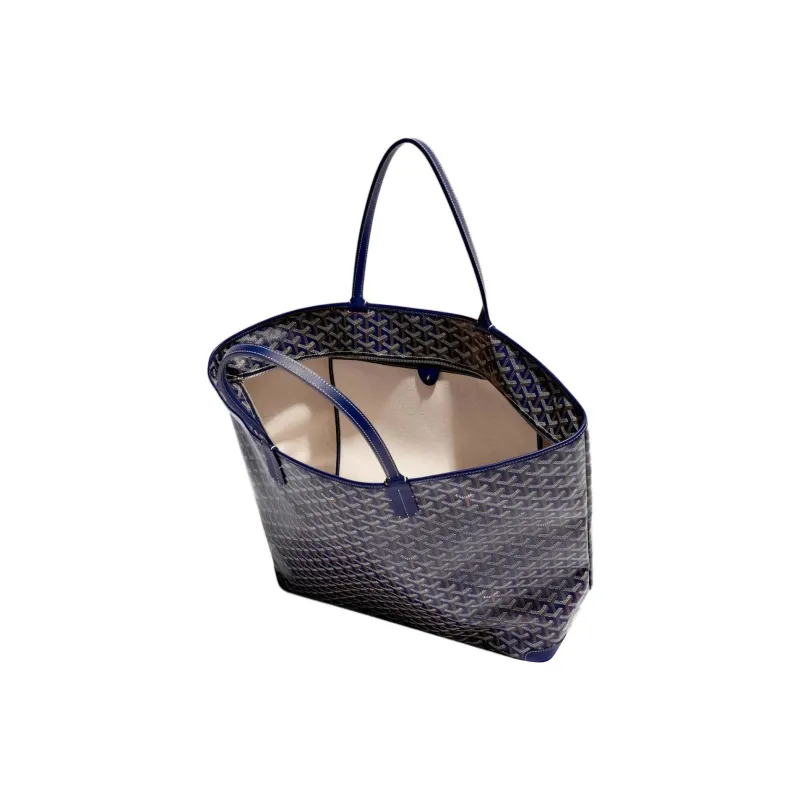 GOYARD Artois Canvas With Leather Tote Bag Shopping Bag Shoulder Bags Handbags Large Size Unisex Marine Blue-2