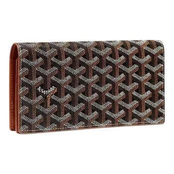 GOYARD RICHELIEU Canvas With Leather Wallet Unisex Brown