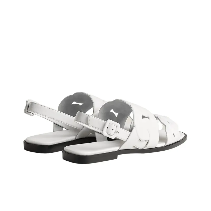 HERMES Grace Strap Sandals Women's White-4