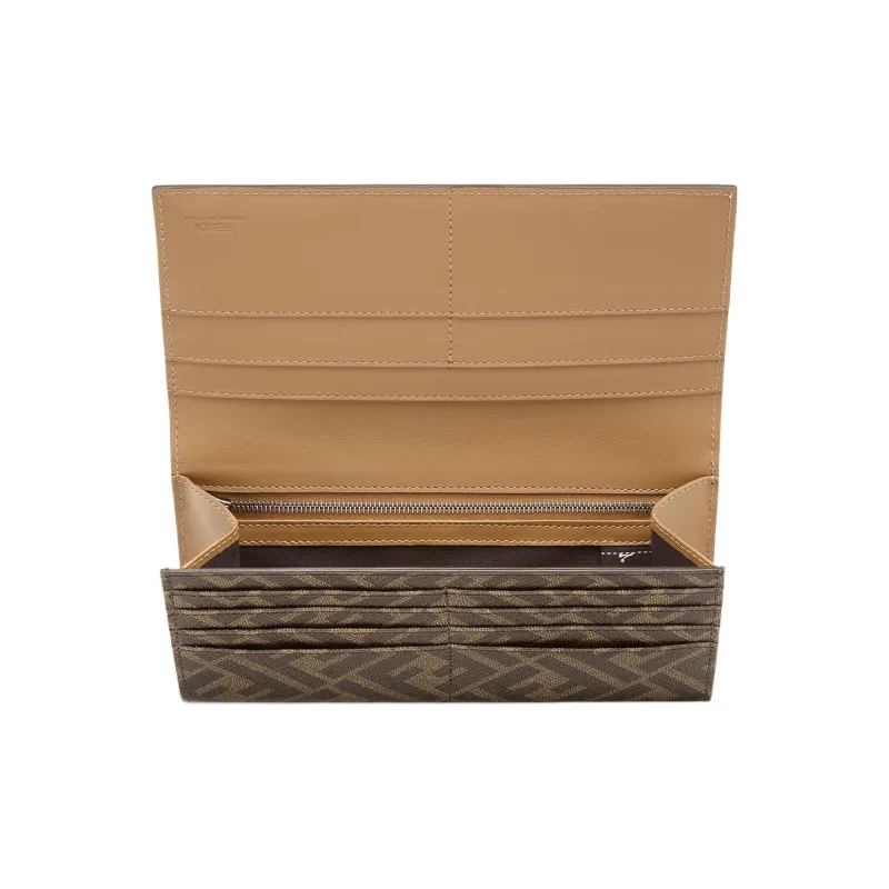 FENDI Canvas Wallet Men's Brown-3