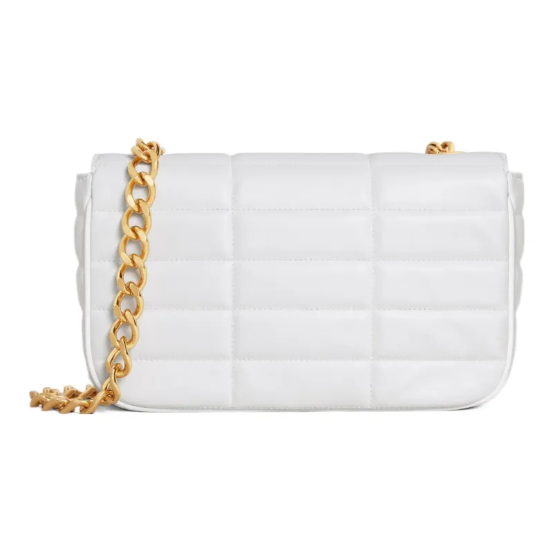 CELINE Cow Leather Crossbody Bag, Shoulder Bag Women's Arctica White-2