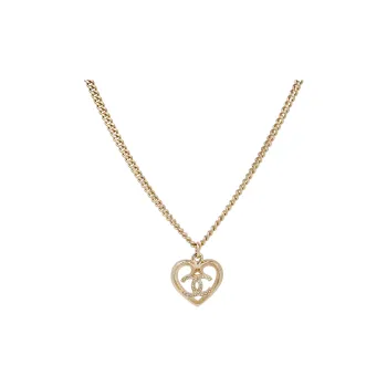 CHANEL 1995 Cc Heart Pendant Necklace