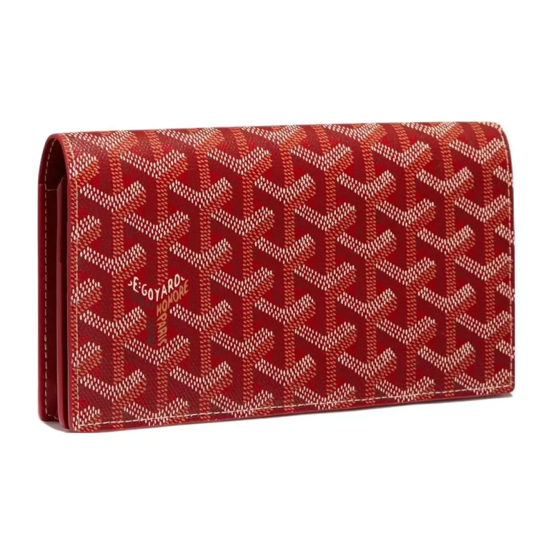GOYARD RICHELIEU Canvas With Leather Wallet Unisex Red-0