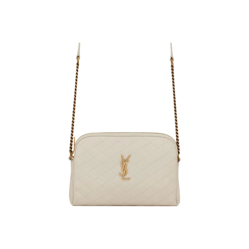 SAINT LAURENT GABY Quilting Sheepskin Shoulder Bag, Crossbody Bag Regular Women's White-0