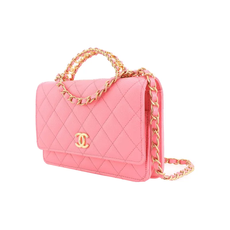 CHANEL Grain Embossed Caviar Calfskin Shoulder Bag, Crossbody Bag, Handbag Women's Coral Pink-1