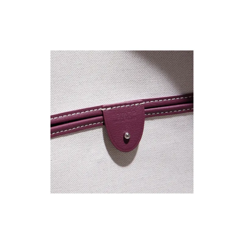 GOYARD Artois Canvas With Leather Tote Bag Shopping Bag Shoulder Bags Handbags Large Size Unisex Burgundy-3