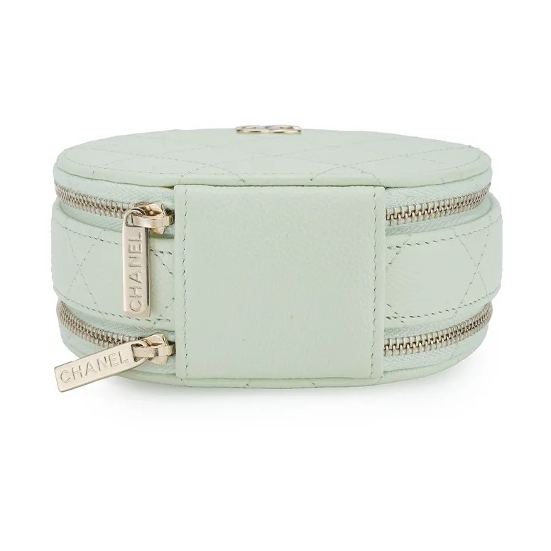 CHANEL Calfskin Round Bag, Handbag, Shoulder Bag, Crossbody Bag Women's Light Green-3