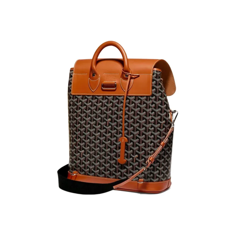 GOYARD Alpin Canvas With Leather Backpack Medium Size Unisex Brown-2