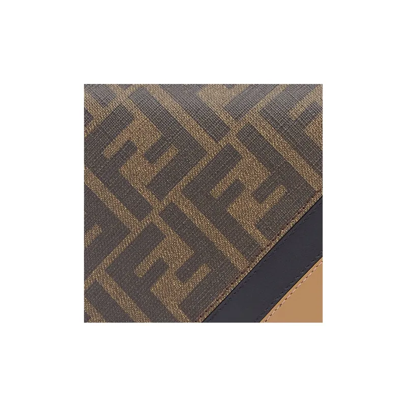 FENDI Canvas Wallet Men's Brown-5
