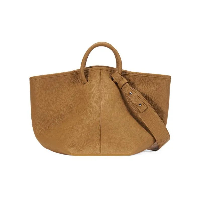 TIME LOVER Cow Leather Tote Shoulder Bag, Crossbody Bag, Handbag Large Size Unisex-5