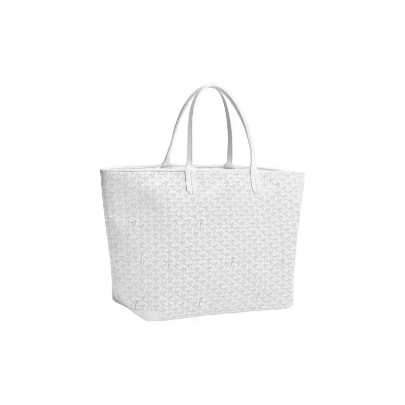 GOYARD Artois Canvas With Leather Tote Bag Shopping Bag Shoulder Bags Handbags Large Size Unisex White-1
